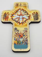 Croix Icône en Bois Saint Esprit - 18cm