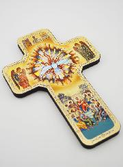 Croix Icône en Bois Saint Esprit - 18cm