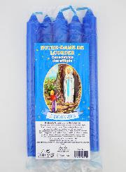 Bougies Teintées Masse Notre Dame de Lourdes 14cm - Lot de 5