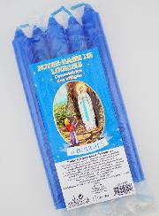Bougies Teintées Masse Notre Dame de Lourdes 14cm - Lot de 5