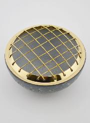 Brûle-Encens en Stéatite Avec Grille Laiton - 9cm