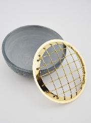 Brûle-Encens en Stéatite Avec Grille Laiton - 9cm
