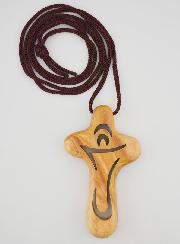 Pendentif Croix d'Aube Ajouré en Bois d'Olivier