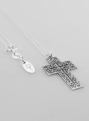 Collier Religieux & Croix Ajourée Arabesques - Argent 925/1000