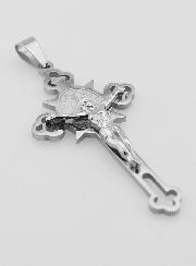 Pendentif Croix de Saint Benoît en Acier Inoxydable - 56mm