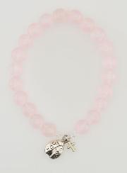 Bracelet en Pierres Naturelles de Quartz Rose & Coccinelle - 8mm
