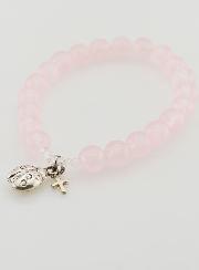 Bracelet en Pierres Naturelles de Quartz Rose & Coccinelle - 8mm