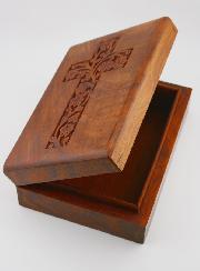 Boîte à Chapelet ou Missel en Bois Sculpté