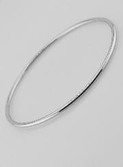 Bracelet Jonc en Argent Massif Rhodié - 58mm