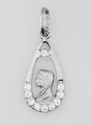 Médaille Vierge Marie Goutte Ajourée - 24mm