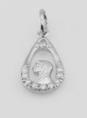 Médaille Vierge Marie Goutte Ajourée - 24mm