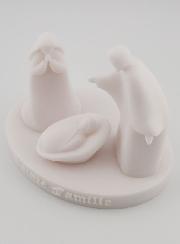 Statue Religieuse Moderne Sainte Famille en Albâtre - 11cm