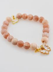 Bracelet Religieux en Pierre Naturelle du Soleil - Esprit Saint & Papillon