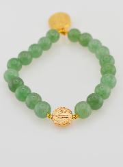 Bracelet Religieux en Pierre Naturelle d'Aventurine - St Joseph et St Benoît