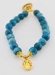 Bracelet en Pierre Naturelle d'Apatite - Miraculeuse et Croix
