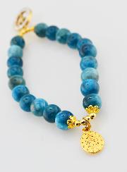 Bracelet en Pierre Naturelle d'Apatite - Miraculeuse et Croix