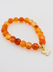 Bracelet Religieux en Pierre Naturelle de Cornaline - Colombe de la Paix