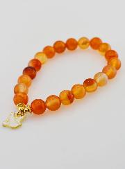 Bracelet Religieux en Pierre Naturelle de Cornaline - Colombe de la Paix