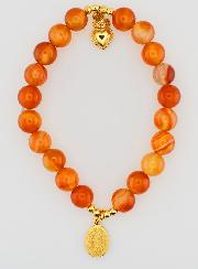 Bracelet Religieux en Pierre Naturelle de Cornaline - ND de Guadalupe