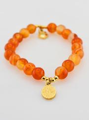 Bracelet Religieux en Pierre Naturelle de Cornaline - ND de Guadalupe