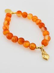 Bracelet Religieux en Pierre Naturelle de Cornaline - ND de Guadalupe