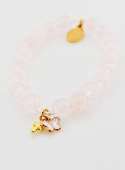 Bracelet Religieux en Pierre Naturelle de Quartz Rose - ND de Guadalupe
