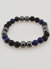Bracelet en Pierres Naturelles - Lapis Lazuli, Hématite & Onyx Mat