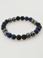 Bracelet en Pierres Naturelles - Lapis Lazuli, Hématite & Onyx Mat