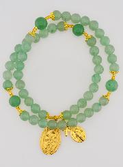 Chapelet en Pierres d'Aventurine - Saint Joseph & Miraculeuse