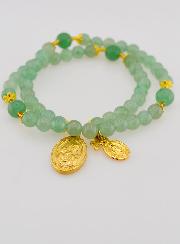 Chapelet en Pierres d'Aventurine - Saint Joseph & Miraculeuse