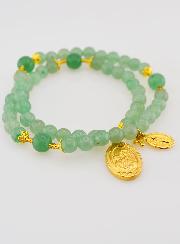 Chapelet en Pierres d'Aventurine - Saint Joseph & Miraculeuse