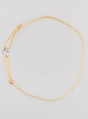 Bracelet Cordon Beige & Croix en Argent