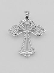 Pendentif Croix Baroque en Argent - 26mm