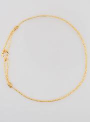 Bracelet Cordon Beige & Croix en Plaqué Or