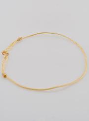 Bracelet Cordon Beige & Croix en Plaqué Or