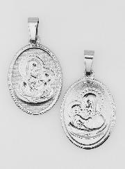 Médaille Vierge à l'Enfant en Acier Inoxydable - 21mm
