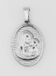 Médaille Vierge à l'Enfant en Acier Inoxydable - 21mm