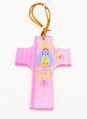Croix Enfant en Verre Vierge à l'Enfant