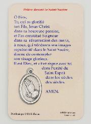 Carte de Prière & Médaille - Saint Suaire