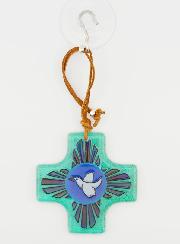 Croix Carrée en Verre 8cm - Lumière de l'Esprit Saint