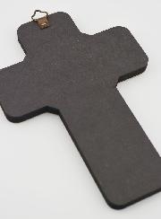 Croix Icône en Bois Sainte Famille - 18cm