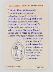Carte de Prière & Médaille - Notre Dame du Mont Carmel