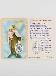 Carte de Prière & Médaille - Notre Dame du Mont Carmel