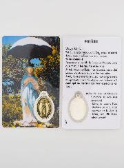 Carte de Prière & Médaille - Vierge au Parasol
