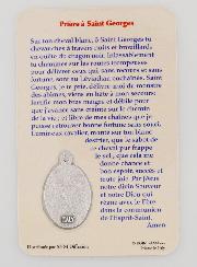 Carte de Prière & Médaille - Saint Georges