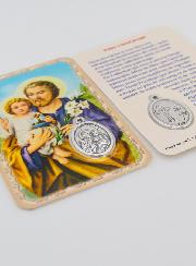 Carte de Prière & Médaille - Saint Joseph