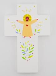 Croix en Bois Louanges - Sacré Coeur de Jésus