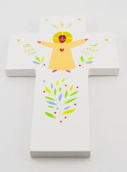 Croix en Bois Louanges - Sacré Coeur de Jésus