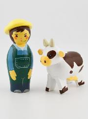 Crèche de Noël - Fermier et Vache