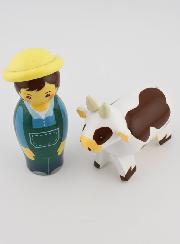 Crèche de Noël - Fermier et Vache